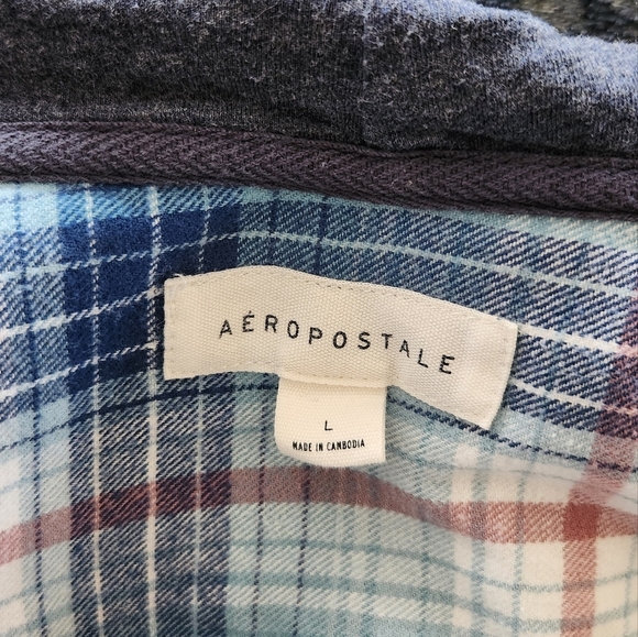 Aeropostle Mens Flannel Hoodie, Size Large, Pre-owned excellent condition - Picture 4 of 16